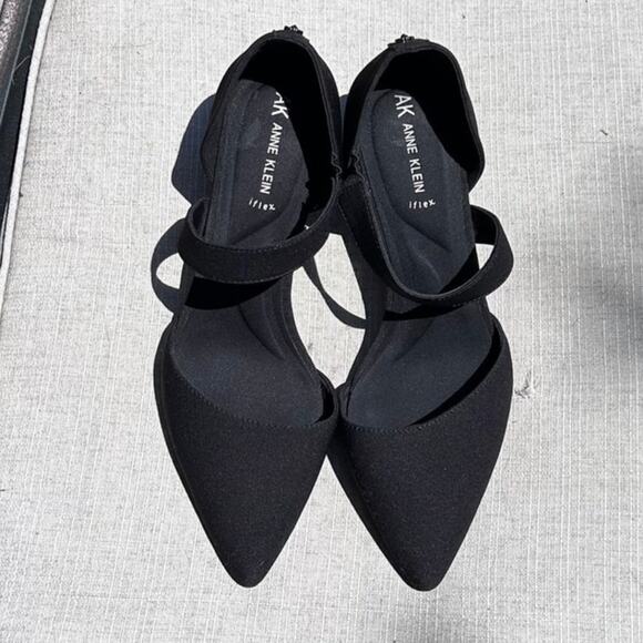 Anne Klein Black Kitten iFlex Faux Suede Low Heel, Size 8M - Picture 6 of 9